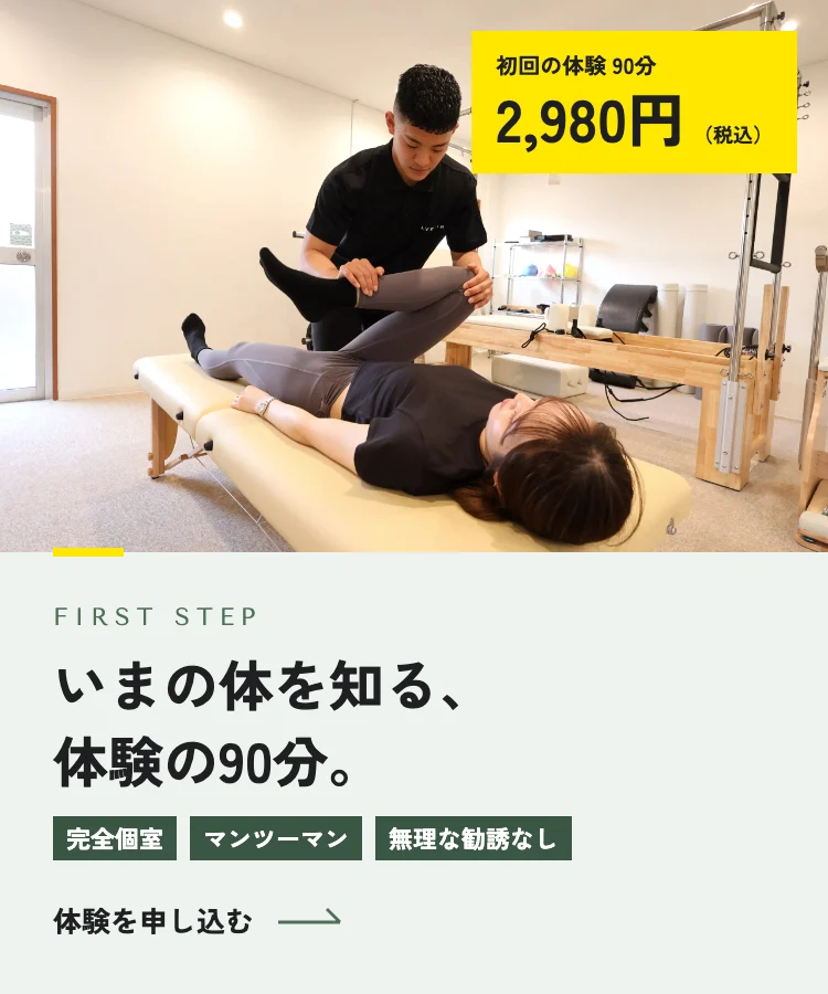 いまの体を知る、体験の90分。｜体験を申し込む